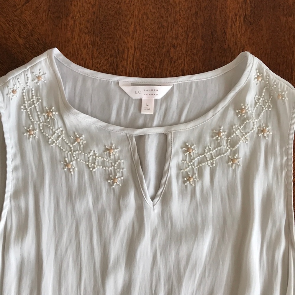 NEW Lauren Conrad embroidered drawstring tunic top - Picture 5 of 7
